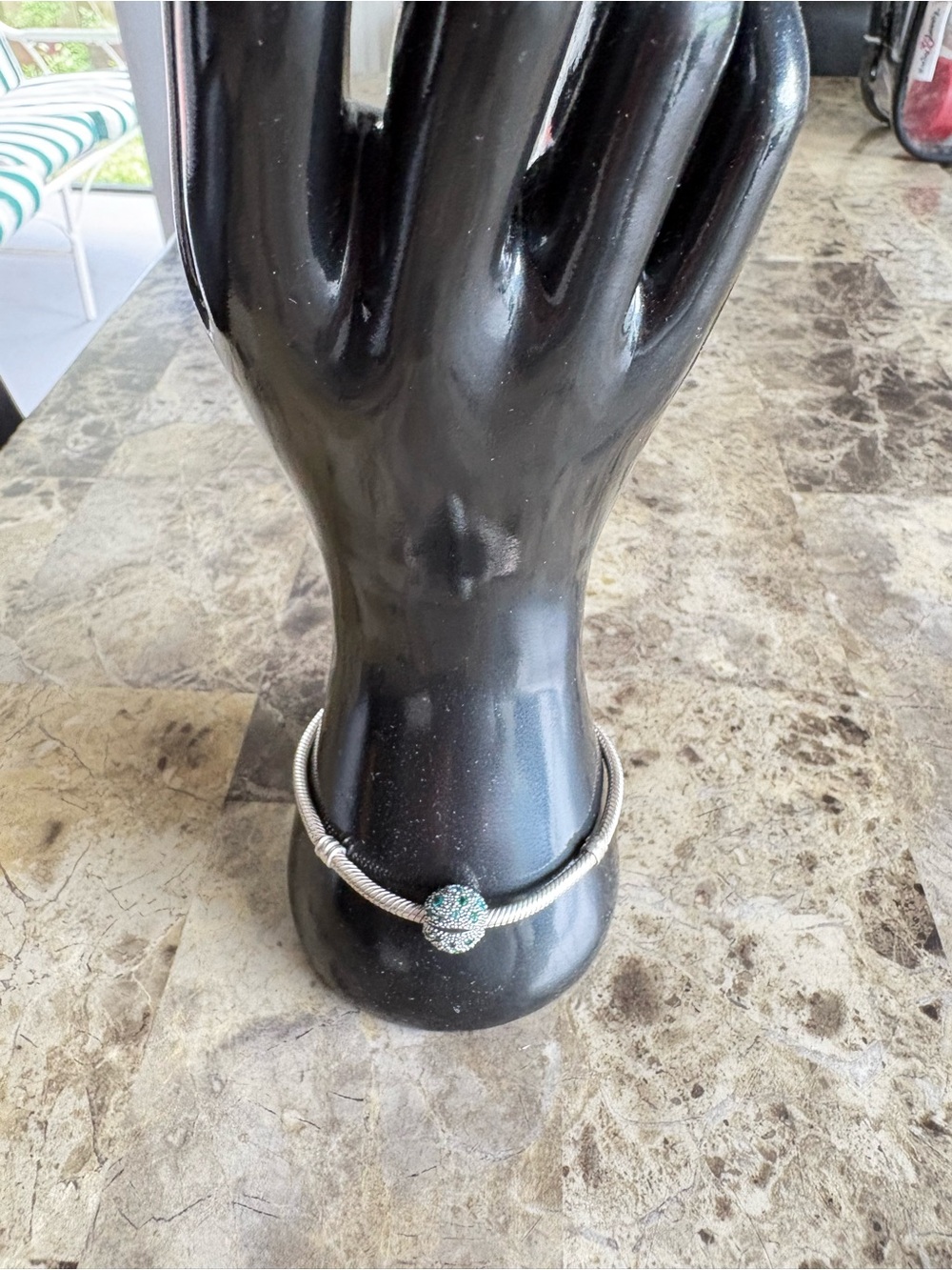 Pandora Ocean Green Mosaic Pave CZ Ball Charm
